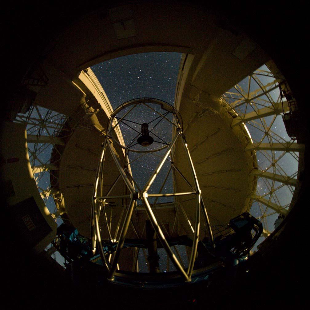 Telescopes fisheye lens view of the