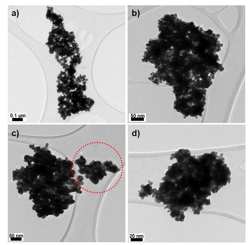 9. Aggregation of nanoparticles The reduction in the thickness of the stabilizing double layer produces the aggregation of the synthesised nanoparticles.