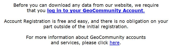 - You will need to have a geocommunity account in order to