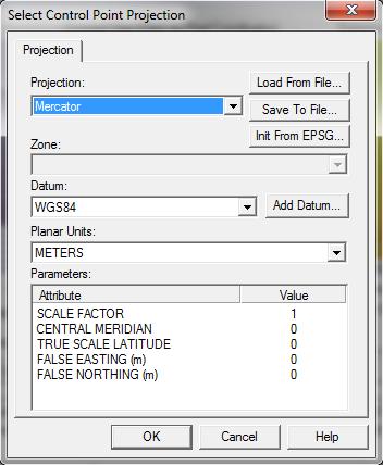 Preparation - Select the Mercator as the