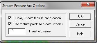 Display feature arc creation option -