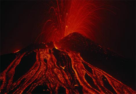 A fiery volcano can quickly change the Earth,