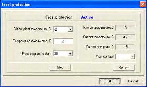 5.1. Frost Protection Parameters The following pictures show the screens used for setting the Frost