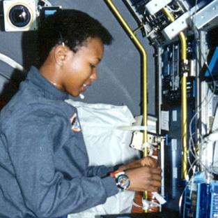 (NASA stands for National Aeronautics and Space Administration.) In 1992, Mae became the first African American woman to travel in space on the Space Shuttle Endeavour.