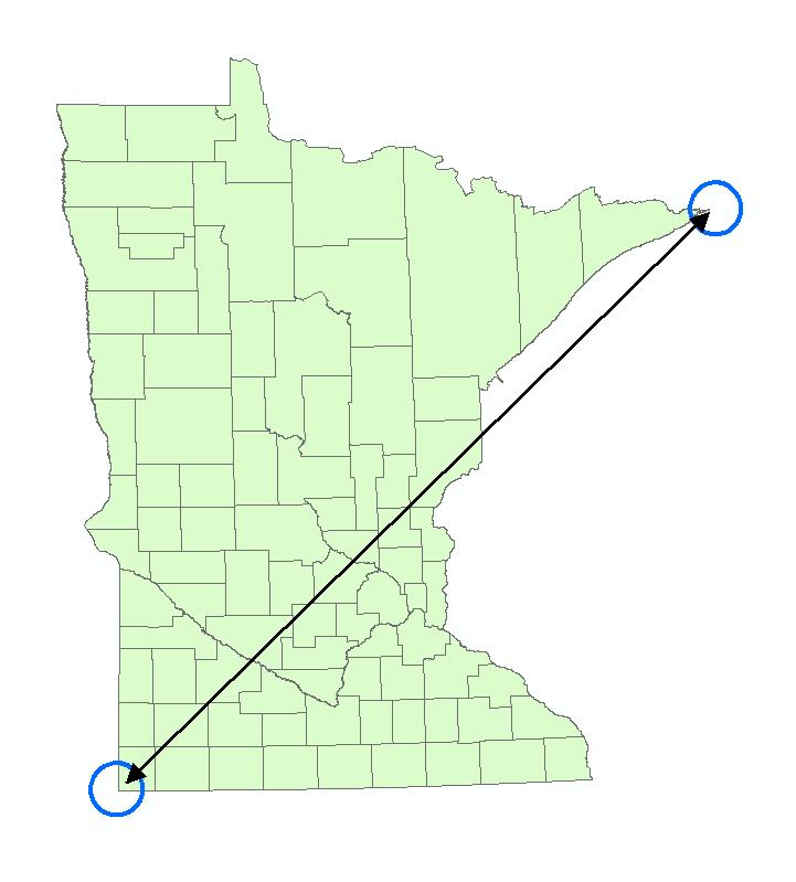 Now you should have three different data frames, with three different versions of the Minnesota counties an Albers, a UTM, and a custom Mercator.