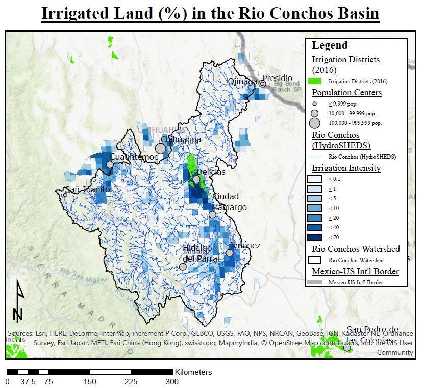 Figure 12. Irrigated agriculture is a key water management institution in the Rio Conchos basin.