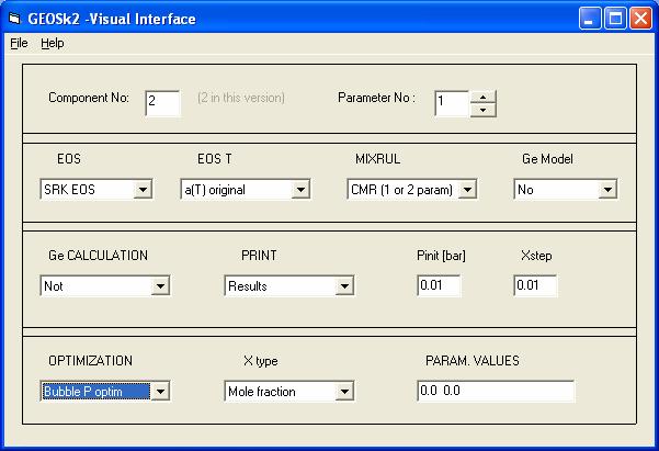 Fig. 16. Visual interface in calculations with VLE2 module in PHEQ program. GEOSK2 application program. DATABASE AND APPLICATION PROGRAM VLE3 IN PHEQ PACKAGE Fig.