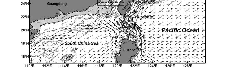 25 o N); section B: Taiwan Warm Current off coast (124.25 o E-126.25 o E, 28.75 o N).