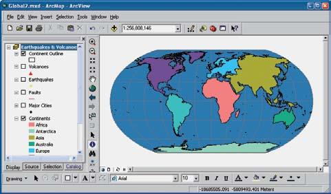 3. Navigate to the module 2 folder (OurWorld2\Mod2) and choose Global2.mxd (or Global2) from the list. 4. Click Open.