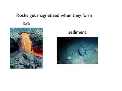 Rocks get magnetized when lava