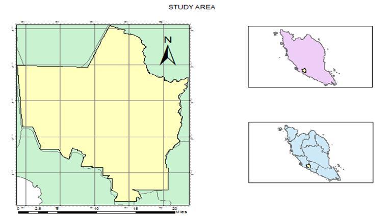 Figure 1. Location of the study area, Seremban district. 3.2 Methodology 3.3 Data collection and preparation using GIS Figure 2. Flowchart of methodology.