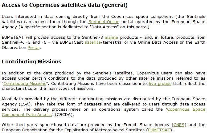 Access to satellite data see Copernicus.