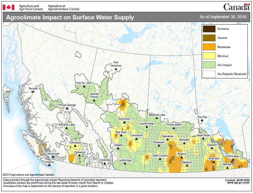 Figure 8: Water Supply Impact Map as of September 30,