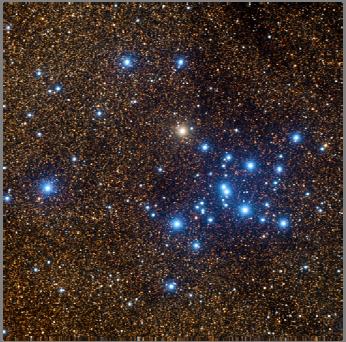 M7 Binocular View M7 254mm Telescope View (Credit: Rolf Wahl Olsen) Open What? An open cluster is a group of stars that are weakly bound together by gravity.