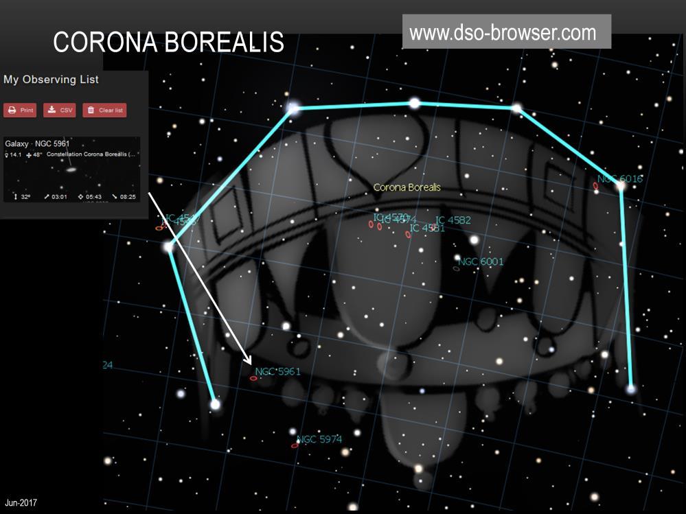Corona Borealis is home to dozens of galaxies around the crown itself and stretching across to neighbouring Hercules.