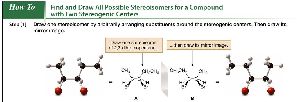 Diastereomers Stereochemistry For a molecule with n stereogenic centers, the maximum number of stereoisomers is