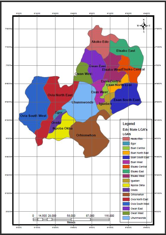 2. Study Area Aduwawa, Oregbeni and Ogbeson communities within Ikpoba-Okha Local Government Area, Edo State, Nigeria constitute the study area.