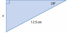 x b) sin 8.5 x.5sin 8 x 5.9 The length of side x is about 5.