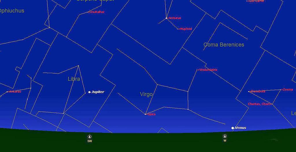 Several planets will be observable this month as can be seen in the star charts below. The first shows the sky over Oxfordshire in the southwest on August 1 st at 22:00 BST.