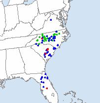 a. b. c. Figure 1 Storm Prediction center reports of severe weather color coded by event type for a) 13 April, b) 14 April and c) 15 April 2007.