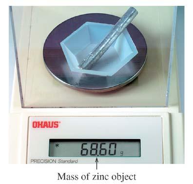 The density of the zinc object