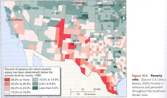 Southwest Economy A map from your reading defines the poorest parts of the region Southwest Economy Q: What factors contribute to poverty in some southwestern communities, and wealth in others?