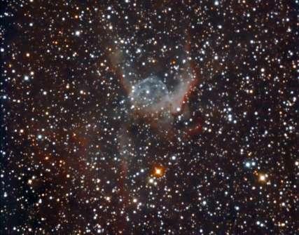 The nebula is approximately 15,000 light-years distant and is approximately 30 light-years across.