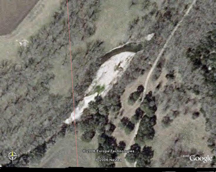 Figure 56 Aerial photo from 2003. There is no indication of large trees remaining on Unit Lima s alluvium. The creek course change is readily apparent.