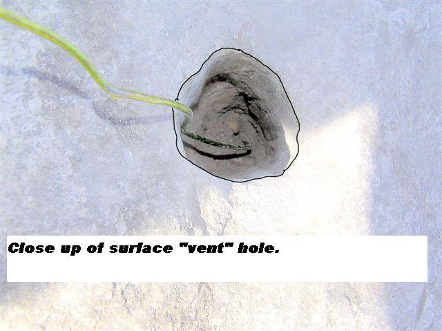 Figure 23 Feature I: Close-up of the surface blowhole inlet.