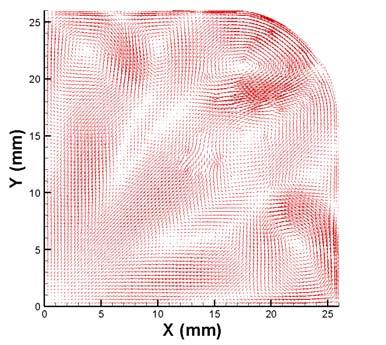 JIANG, YIMER, CARSCALLEN Figure 8(a) Vector plot at z/λ = 3.0 Figure 8(b) Streamwise vorticity at z/λ = 3.