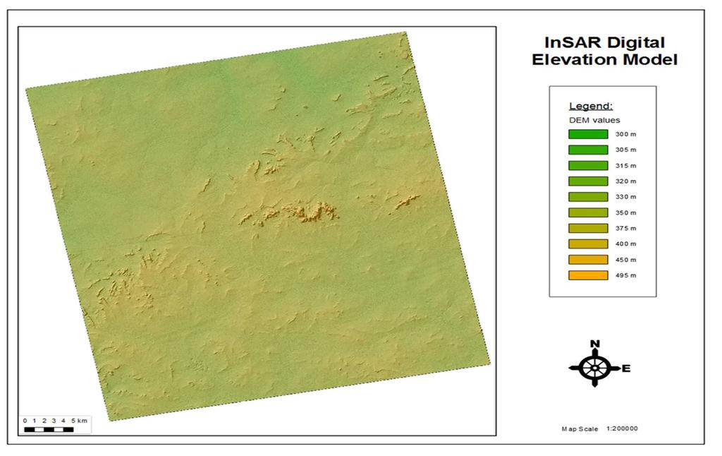 Fig. 4: Digital Elevation model of the area of Ouahigouya C.