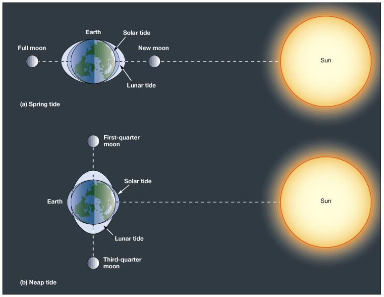 Earth-Moon-Sun positions and