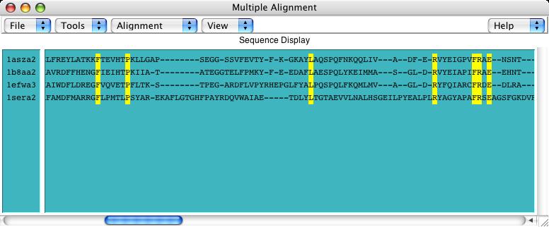 7 and click Select; you should notice that the only highlighted sequences in the Sequence Display are those that match exactly.