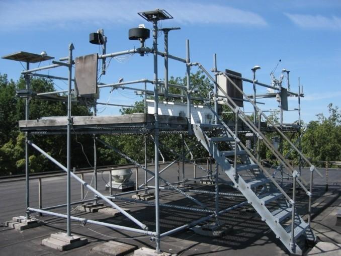 A B Fig. 1. a) Climate station on the roof of building 119 at DTU, Lyngby, b) Pyranometer measuring the global horizontal irradiance on horizontal plane. 2.