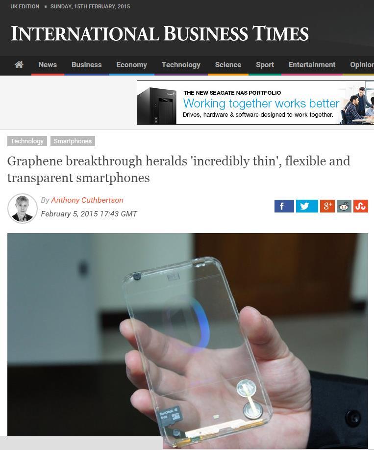 Graphene is a nanomaterial composed of