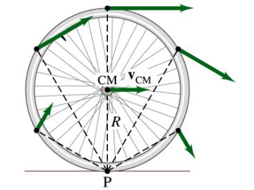 Relation between rotational and linear variables. Although in rotational motion we prefer to use rotational variables, we can also express the motion in terms of linear variables: s = r!
