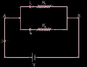 Question 9: Show by a diagram how two resistors R and R2 are joined in parallel. Obtain an expression for the total resistance of combination.