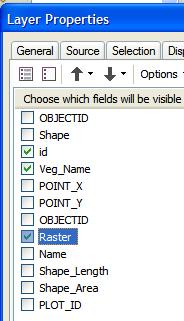 fields from the raster catalog are now available with your points.