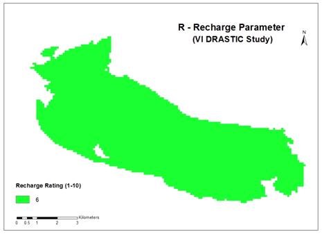 Figure 7 - Map portraying original results of the DRASTIC-Fm rated raster for R