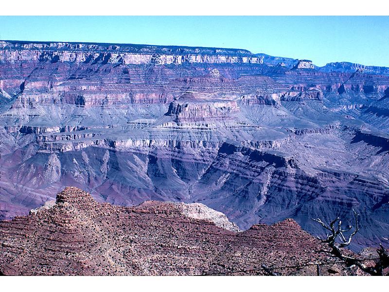 Grand Canyon in Arizona Horizontal younger sediments over tilted older sediments