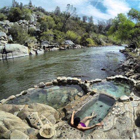 An intrepid group of volunteers contructed these pools right on the Kern River, from natural hot springs.