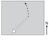 15. The arrow on the map below represents the direction a wind is
