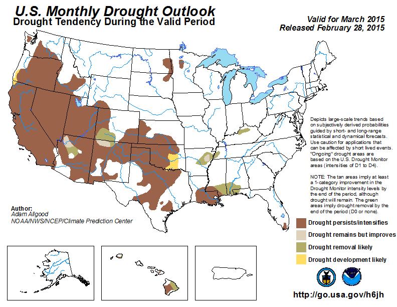 March is well into our wetter part of the year, and deficits can accumulate rapidly, particularly in the eastern third of the state.