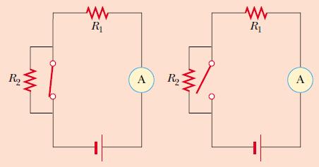 Test Your Understanding () With the switch in the circuit shown closed the ammeter reads the current in the circuit.