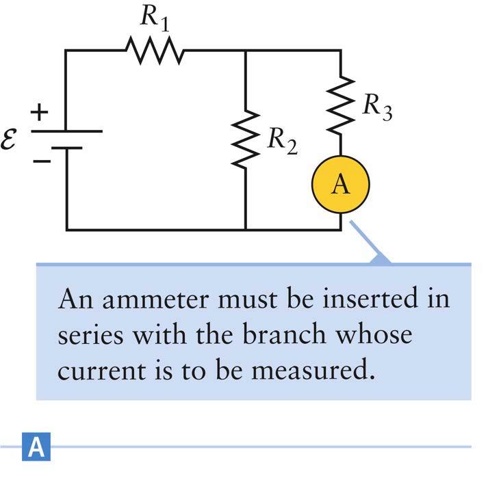 Ammeters An ammeter is a device that measures current An ammeter must be connected in series with the desired
