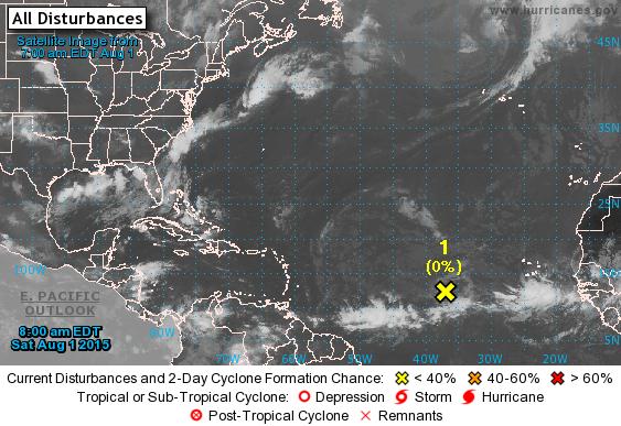 2-Day Tropical Outlook Atlantic Disturbance 1: (as of 8:00 a.m.
