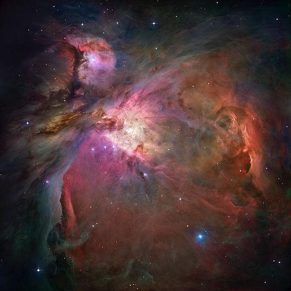 The Orion nebula seen with HST.
