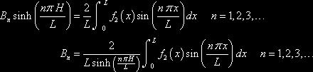 The solution to this partial differential equation is then, Finally, let s apply the nonhomogeneous boundary condition to get the coefficients for this solution.