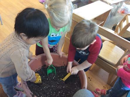 We planted some seeds with Betty, to see how a pumpkin grows. Yoyo (age 2 1/2) getting the seed ready to plant.