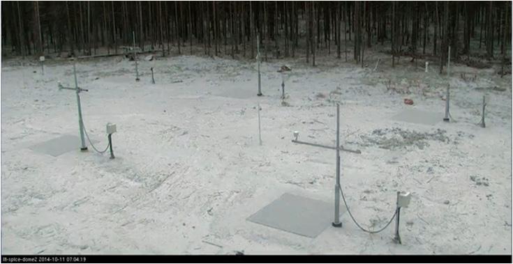 2.2 SHM30 Signal Strength Analysis Examples of the behavior of the SHM30 signal strength output in reaction to the first light snow on the bare targets are examined for the sensors at Sodankylä,